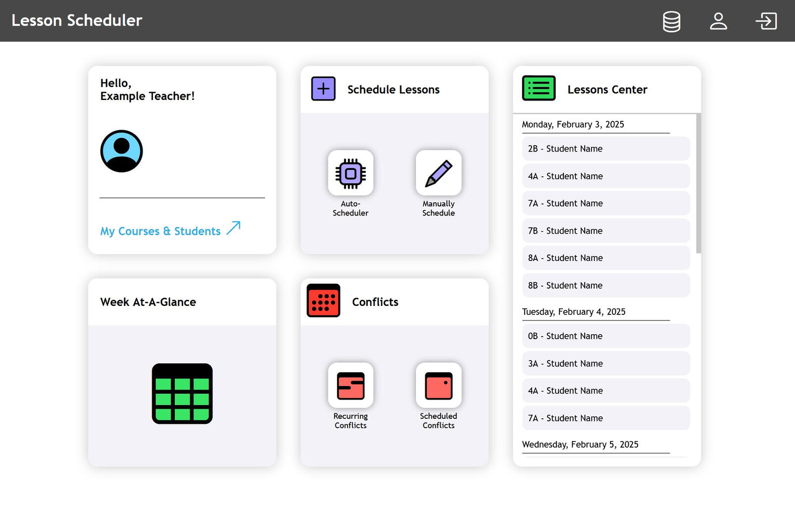 Example Teacher View